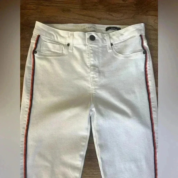 Parker Smith White Jeans with navy/orange trim. 28 skinny perfect condition. - Picture 4 of 15